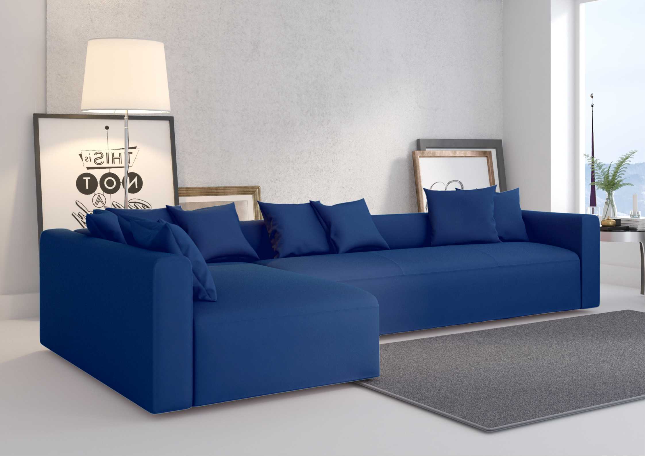 Duży narożnik industrialny w kolorze granatowym